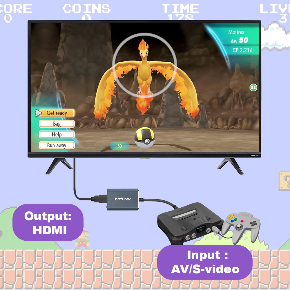 Bitfunx 720P Svideo / AV Ke Ad - Retro Gaming N64 ulasan dan harga