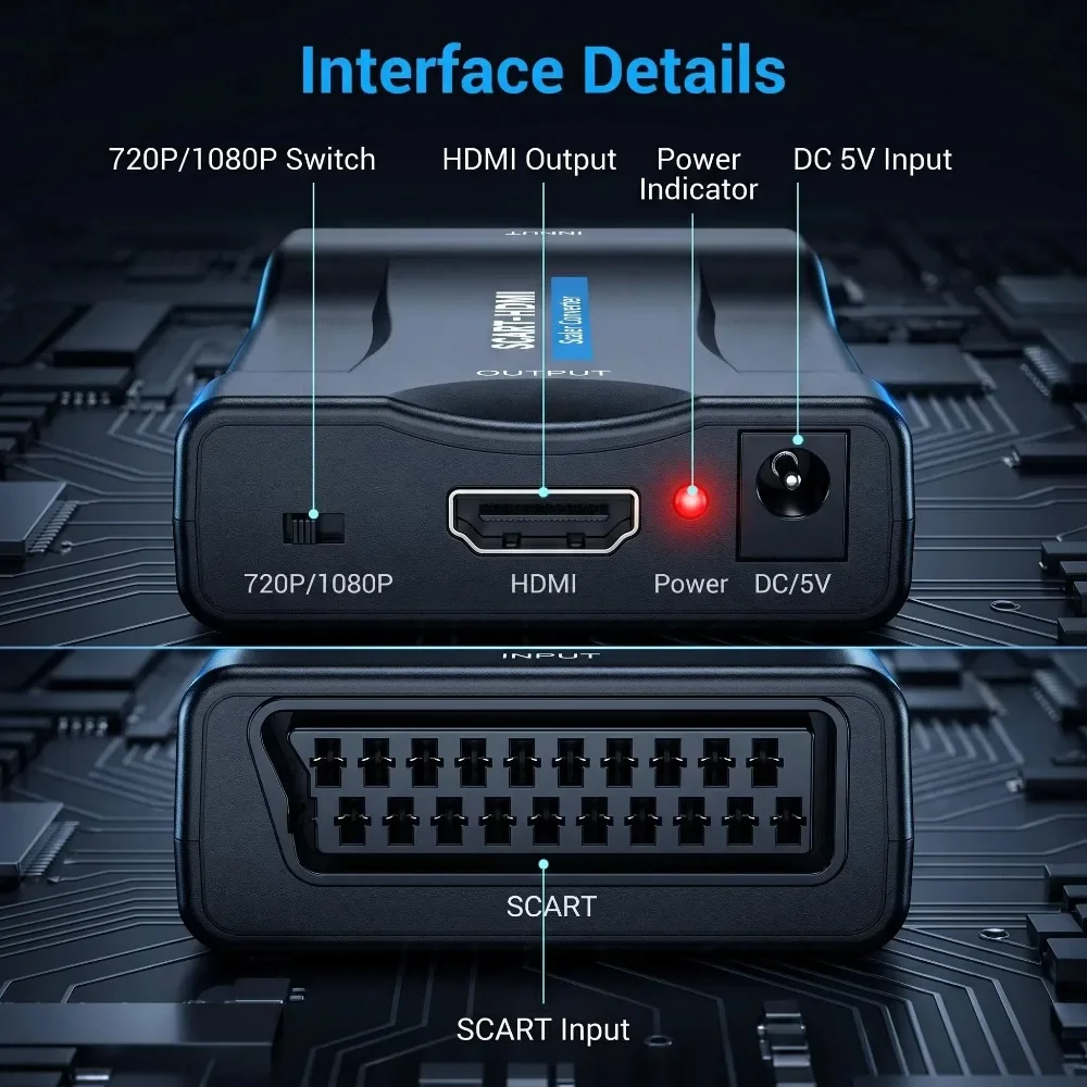 Adaptor Konverter dengan Kabel - Scart To Hdmi ulasan dan harga