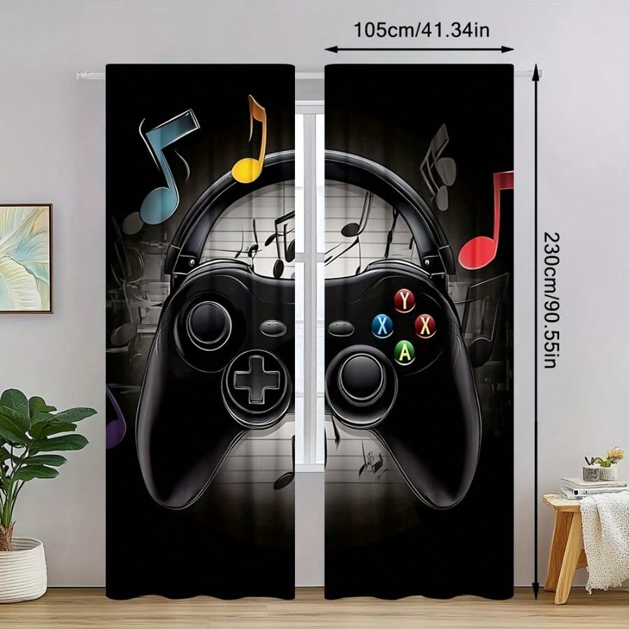2 Buah Tirai Kamar Gaming Retr - Retro Gaming Youtube ulasan dan harga