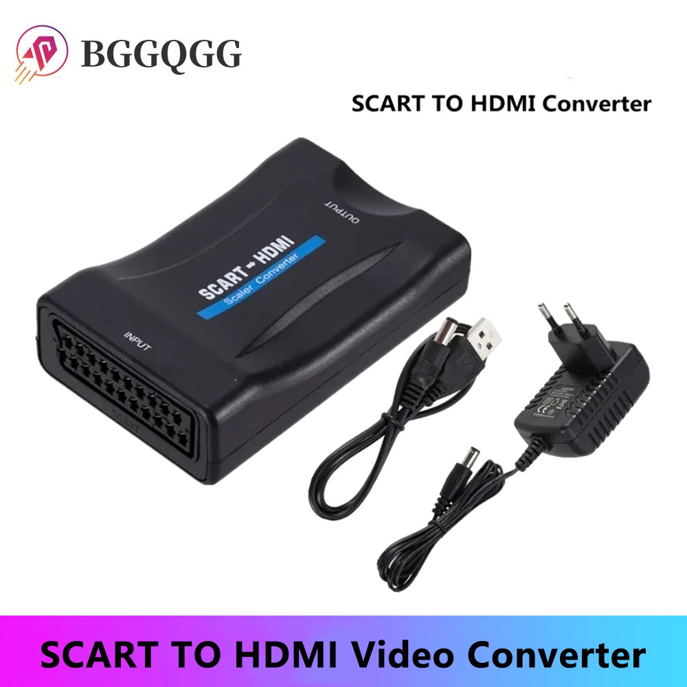 BGGQGG 1080P SCART ke HDMI, ad - Scart To Hdmi ulasan dan harga